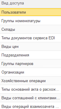 Ограничение прав в УТ11.4