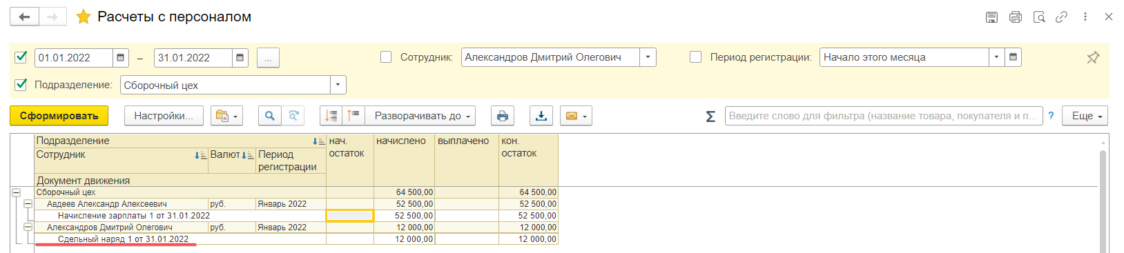 Оплата труда в УНФ