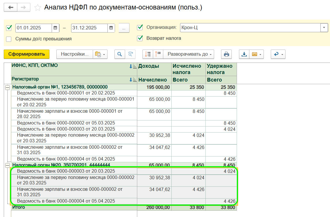 Исправление НДФЛ