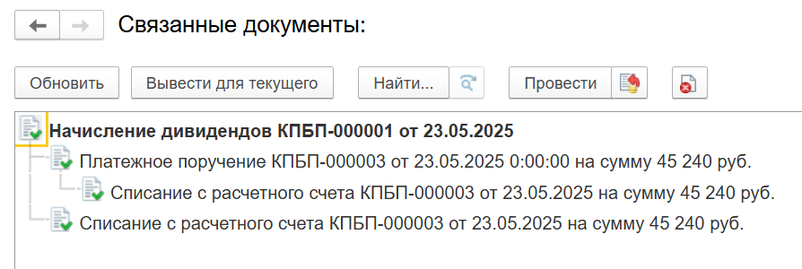 Начисление и выплата дивидендов в ЗУП и БП