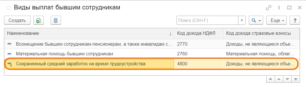 ЗУП 3.1 Начисление сохраняемого заработка на период трудоустройства