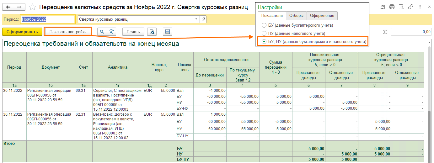 Курсовые разницы 2022-2023: перенос на будущие периоды расходов и свертка курсовых разниц за 2022 год в 1С БП 3.0