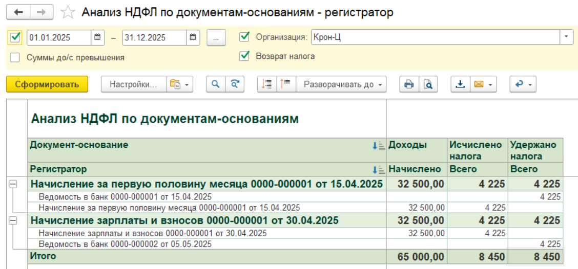 Исправление НДФЛ
