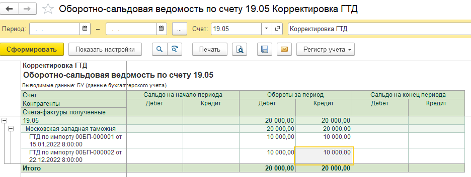Корректировка ГТД и восстановление НДС